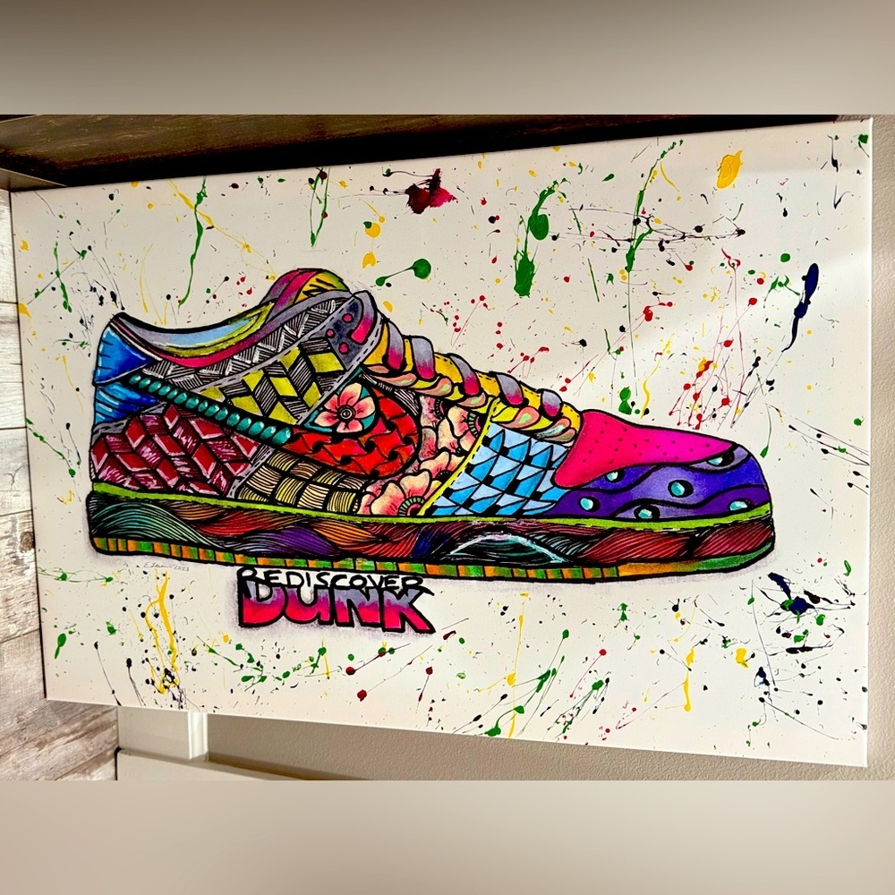 Nike Rediscover Dunk Custom Art Canvas Sneaker Art 1/1